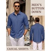 image:imageCOOFANDY Mens Casual Button Down Shirts Long Sleeve Fall Shirt Untucked Dress Shirts for MenBlue