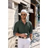image:imageCOOFANDY Mens Casual Button Down Shirts Long Sleeve Fall Shirt Untucked Dress Shirts for MenDark Green