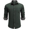 image:imageCOOFANDY Mens Casual Button Down Shirts Long Sleeve Fall Shirt Untucked Dress Shirts for MenDark Green