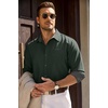 image:imageCOOFANDY Mens Casual Button Down Shirts Long Sleeve Fall Shirt Untucked Dress Shirts for MenDark Green