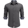 image:imageCOOFANDY Mens Casual Button Down Shirts Long Sleeve Fall Shirt Untucked Dress Shirts for MenDark Grey