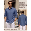 image:imageCOOFANDY Mens Casual Button Down Shirts Long Sleeve Fall Shirt Untucked Dress Shirts for MenDenim Blue