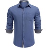 image:imageCOOFANDY Mens Casual Button Down Shirts Long Sleeve Fall Shirt Untucked Dress Shirts for MenDenim Blue