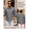 image:imageCOOFANDY Mens Casual Button Down Shirts Long Sleeve Fall Shirt Untucked Dress Shirts for MenLight Grey