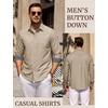 image:imageCOOFANDY Mens Casual Button Down Shirts Long Sleeve Fall Shirt Untucked Dress Shirts for MenLight Khaki