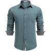 image:imageCOOFANDY Mens Casual Button Down Shirts Long Sleeve Fall Shirt Untucked Dress Shirts for MenStone Blue
