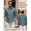image:imageCOOFANDY Mens Casual Button Down Shirts Long Sleeve Fall Shirt Untucked Dress Shirts for MenStone Blue