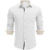 image:imageCOOFANDY Mens Casual Button Down Shirts Long Sleeve Fall Shirt Untucked Dress Shirts for MenWhite