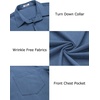 image:imageCOOFANDY Mens Casual Button Down Shirts Long Sleeve Untucked Shirts Regular Fit Linen ShirtDenim Blue