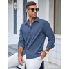 image:imageCOOFANDY Mens Casual Button Down Shirts Long Sleeve Untucked Shirts Regular Fit Linen ShirtDenim Blue