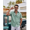 image:imageCOOFANDY Mens Casual Button Down Shirts Short Sleeve Summer Beach Textured ShirtsIce Green