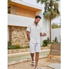image:imageCOOFANDY Mens Casual Button Down Shirts Short Sleeve Summer Beach Textured ShirtsWhite