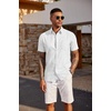 image:imageCOOFANDY Mens Casual Button Down Shirts Short Sleeve Textured Shirt Summer Beach Shirts with PocketAll White