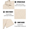 image:imageCOOFANDY Mens Casual Button Down Shirts Short Sleeve Textured Shirt Summer Beach Shirts with PocketBeige