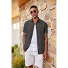 image:imageCOOFANDY Mens Casual Button Down Shirts Short Sleeve Textured Shirt Summer Beach Shirts with PocketDark Grey