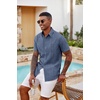 image:imageCOOFANDY Mens Casual Button Down Shirts Short Sleeve Textured Shirt Summer Beach Shirts with PocketGrey Blue