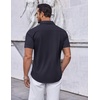 image:imageCOOFANDY Mens Casual Button Down Short Sleeve Shirts Untucked Wrinkle Free Shirt Stretch Dress ShirtsDark Blue
