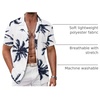 image:imageCOOFANDY Mens Casual Shirts Short Sleeve Button Down Shirts Fashion Textured Summer Beach ShirtWhitecoconut Tree
