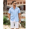 image:imageCOOFANDY Mens Cuban Guayabera Shirt Summer Beach Vacation Shirt Casual Short Sleeve Button Down Resort Wear01angel Falls