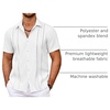 image:imageCOOFANDY Mens Cuban Guayabera Shirt Summer Beach Vacation Shirt Casual Short Sleeve Button Down Resort Wear01white