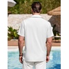 image:imageCOOFANDY Mens Cuban Guayabera Shirt Summer Beach Vacation Shirt Casual Short Sleeve Button Down Resort Wear01white