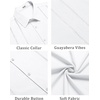 image:imageCOOFANDY Mens Cuban Guayabera Shirt Summer Beach Vacation Shirt Casual Short Sleeve Button Down Resort Wear01white