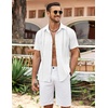 image:imageCOOFANDY Mens Cuban Guayabera Shirt Summer Beach Vacation Shirt Casual Short Sleeve Button Down Resort Wear01white