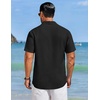 image:imageCOOFANDY Mens Cuban Guayabera Shirts Button Down Short Sleeve Shirt Casual Linen Summer Beach ShirtsBlack