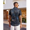 image:imageCOOFANDY Mens Hawaiian Shirt Short Sleeve Button Down Beach Vacation Shirt Retro Summer Tropical Shirts1navy Blue Vintage Abstract