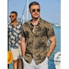 image:imageCOOFANDY Mens Hawaiian Shirt Short Sleeve Button Down Beach Vacation Shirt Retro Summer Tropical Shirts1navy Khaki Ink Flowers