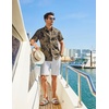 image:imageCOOFANDY Mens Hawaiian Shirt Short Sleeve Button Down Beach Vacation Shirt Retro Summer Tropical Shirts1navy Khaki Ink Flowers