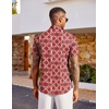 image:imageCOOFANDY Mens Hawaiian Shirt Short Sleeve Button Down Beach Vacation Shirt Retro Summer Tropical Shirts2red Symmetrical Pattern