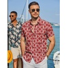 image:imageCOOFANDY Mens Hawaiian Shirt Short Sleeve Button Down Beach Vacation Shirt Retro Summer Tropical Shirts2red Symmetrical Pattern