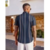 image:imageCOOFANDY Mens Hawaiian Shirt Short Sleeve Button Down Beach Vacation Shirt Retro Summer Tropical Shirts3navy Blue Retro Cuban Pattern