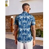 image:imageCOOFANDY Mens Hawaiian Shirt Short Sleeve Button Down Beach Vacation Shirt Retro Summer Tropical ShirtsBlue Palm Tree
