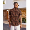 image:imageCOOFANDY Mens Hawaiian Shirt Short Sleeve Button Down Beach Vacation Shirt Retro Summer Tropical ShirtsBrown Floral Bloom