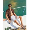 image:imageCOOFANDY Mens Hawaiian Shirt Short Sleeve Button Down Beach Vacation Shirt Retro Summer Tropical ShirtsBrown Floral Bloom