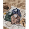 image:imageCOOFANDY Mens Hawaiian Shirt Short Sleeve Button Down Beach Vacation Shirt Retro Summer Tropical ShirtsDark Blue Aloha Flowers