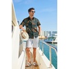 image:imageCOOFANDY Mens Hawaiian Shirt Short Sleeve Button Down Beach Vacation Shirt Retro Summer Tropical ShirtsDeep Teal Bold Watercolor