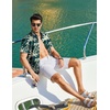 image:imageCOOFANDY Mens Hawaiian Shirt Short Sleeve Button Down Beach Vacation Shirt Retro Summer Tropical ShirtsGreen Palm Tree