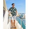 image:imageCOOFANDY Mens Hawaiian Shirt Short Sleeve Button Down Beach Vacation Shirt Retro Summer Tropical ShirtsGreen Palm Tree