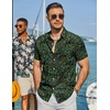 image:imageCOOFANDY Mens Hawaiian Shirt Short Sleeve Button Down Beach Vacation Shirt Retro Summer Tropical ShirtsGreen Sunflowers