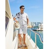 image:imageCOOFANDY Mens Hawaiian Shirt Short Sleeve Button Down Beach Vacation Shirt Retro Summer Tropical ShirtsInk Bamboo Leaves