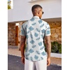 image:imageCOOFANDY Mens Hawaiian Shirt Short Sleeve Button Down Beach Vacation Shirt Retro Summer Tropical ShirtsLight Blue Palm Leaf