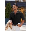 image:imageCOOFANDY Mens Long Sleeve Button Down Shirts Casual Untucked Shirts for Men Dress Shirts Beach Wedding ShirtsA Black