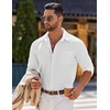 image:imageCOOFANDY Mens Long Sleeve Button Down Shirts Casual Untucked Shirts for Men Dress Shirts Beach Wedding ShirtsA White