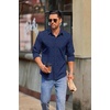 image:imageCOOFANDY Mens Long Sleeve Button Down Shirts Casual Untucked Shirts for Men Dress Shirts Beach Wedding ShirtsAnchornavy