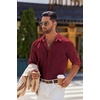 image:imageCOOFANDY Mens Long Sleeve Button Down Shirts Casual Untucked Shirts for Men Dress Shirts Beach Wedding ShirtsBurgundy