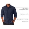 image:imageCOOFANDY Mens Long Sleeve Button Down Shirts Casual Untucked Shirts for Men Dress Shirts Beach Wedding ShirtsDark Blue
