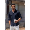 image:imageCOOFANDY Mens Long Sleeve Button Down Shirts Casual Untucked Shirts for Men Dress Shirts Beach Wedding ShirtsDark Blue